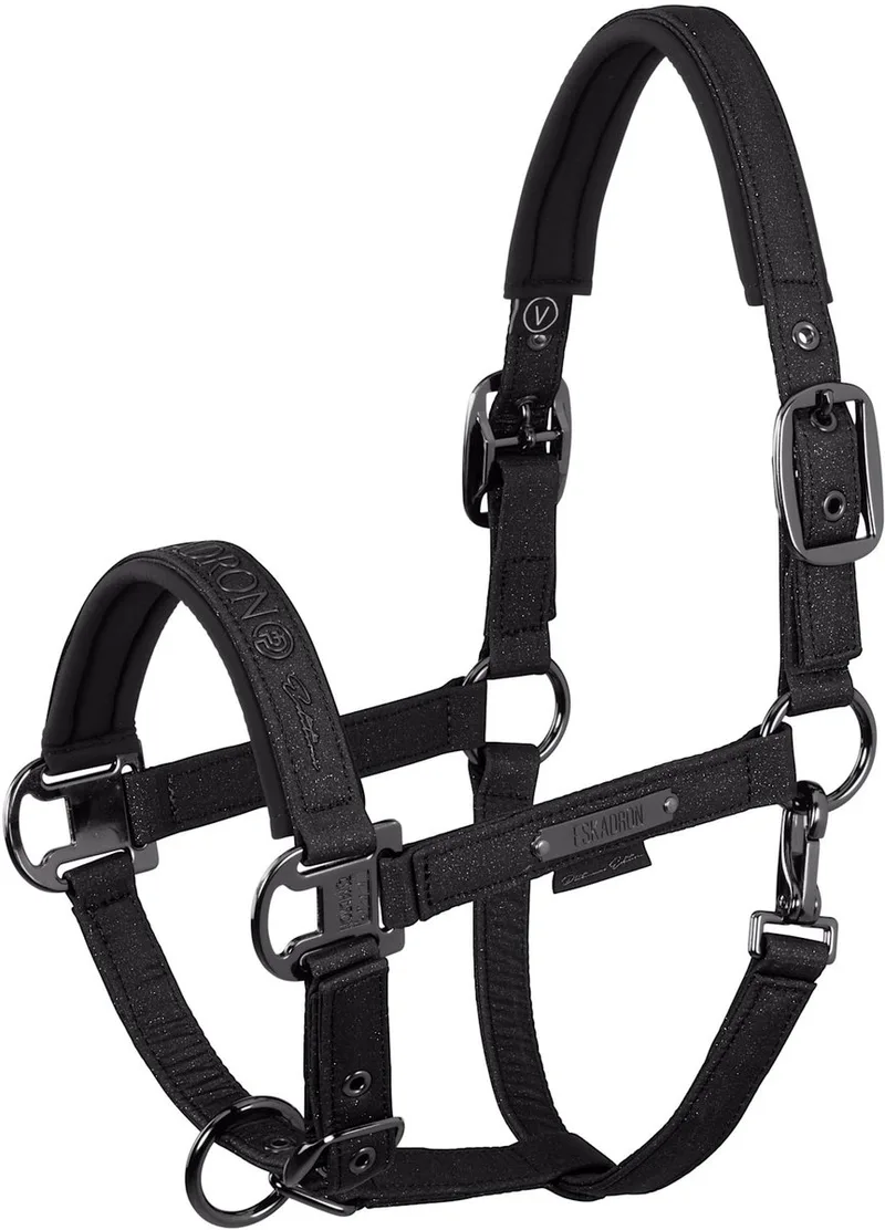 Halster Sparkle Platinum FS26 Black - Full | Halstertouw paard by Eskadron in Black – product photo