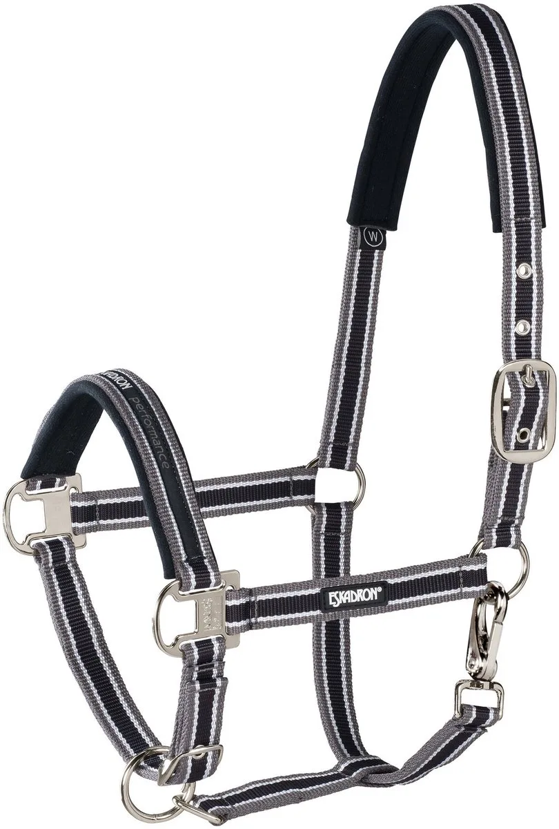 Headcollar Pin Buckle Shetland de Eskadron en Black-Anthra-White – photo produit