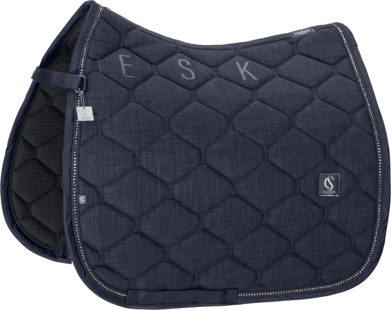 SS26 Classic Zadeldekje BOUCLÉ CRYSTAL-navy-PD de Eskadron – photo produit
