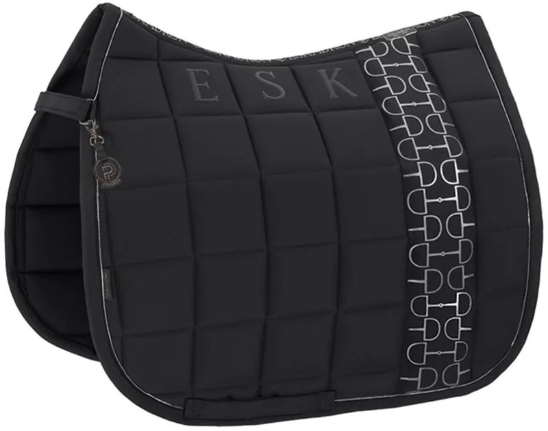 Zadeldek Big Square Softshell Platinum 25 Black - Dressuur Full | Zadeldekje paard by Eskadron in Black – product photo