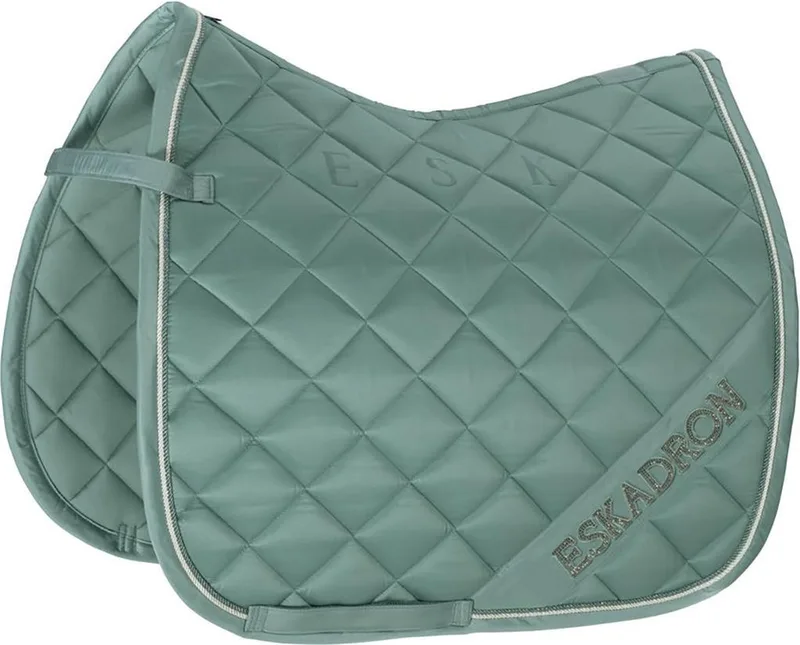 Zadeldek Classic Mattgloss Diagonal - Green - dressuur Pony von Eskadron in Grün – Produktfoto