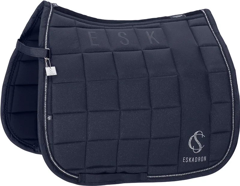 Zadeldek Eskadron Classic Sports Big Square Sparkle Dressuur de Eskadron en Bleu foncé – photo produit