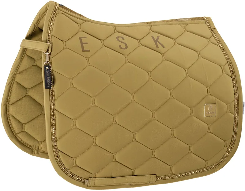 Zadeldek Eskadron Heritage Glam Crystal Dressuur de Eskadron en Donkergeel – photo produit