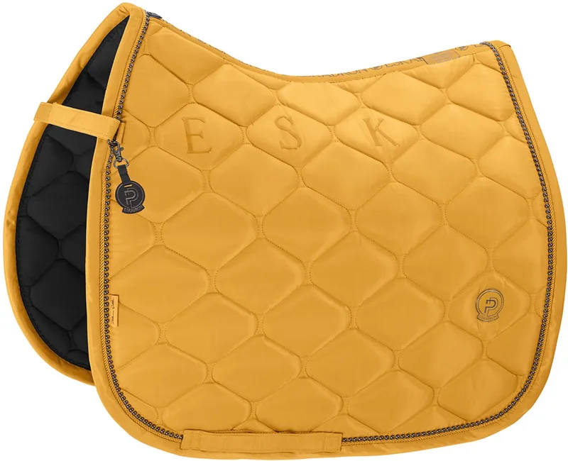 Zadeldek Eskadron Platinum Highgloss Pearls Dressuur de Eskadron en Jaune – photo produit