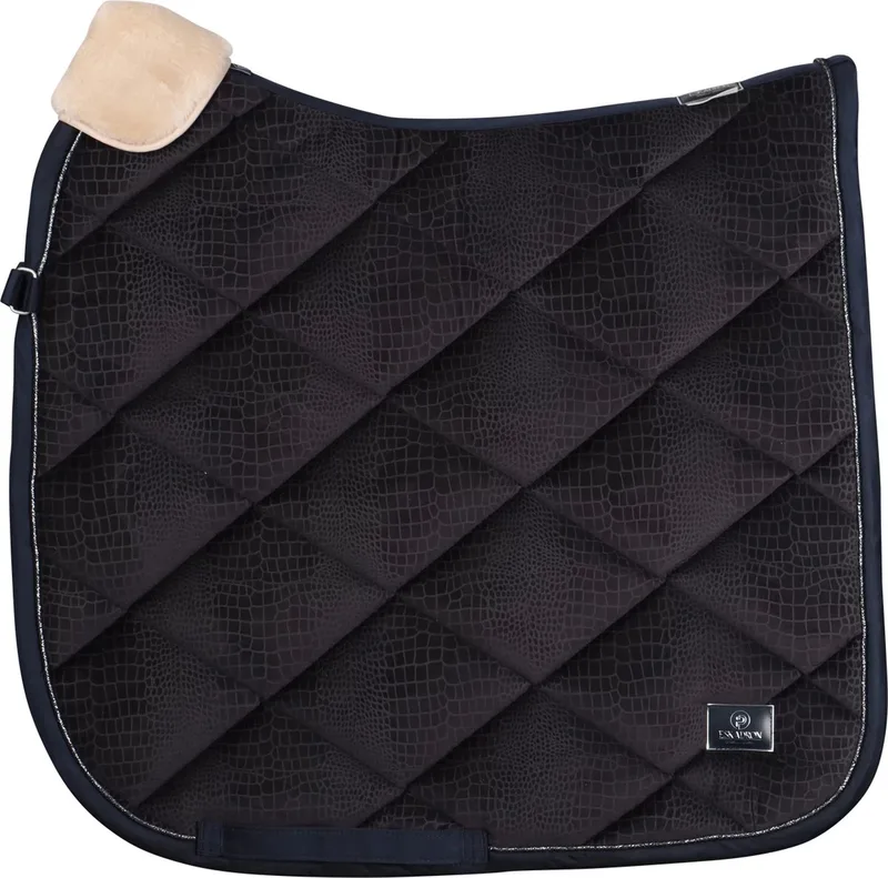 Zadeldek Platinum Velvet Croco - dressuur Paard by Eskadron in Dark blue – product photo