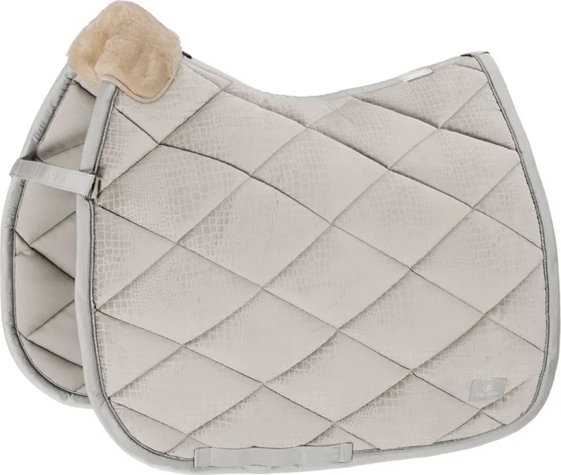 Zadeldek Platinum Velvet Croco - dressuur Paard by Eskadron in Gebroken wit – product photo