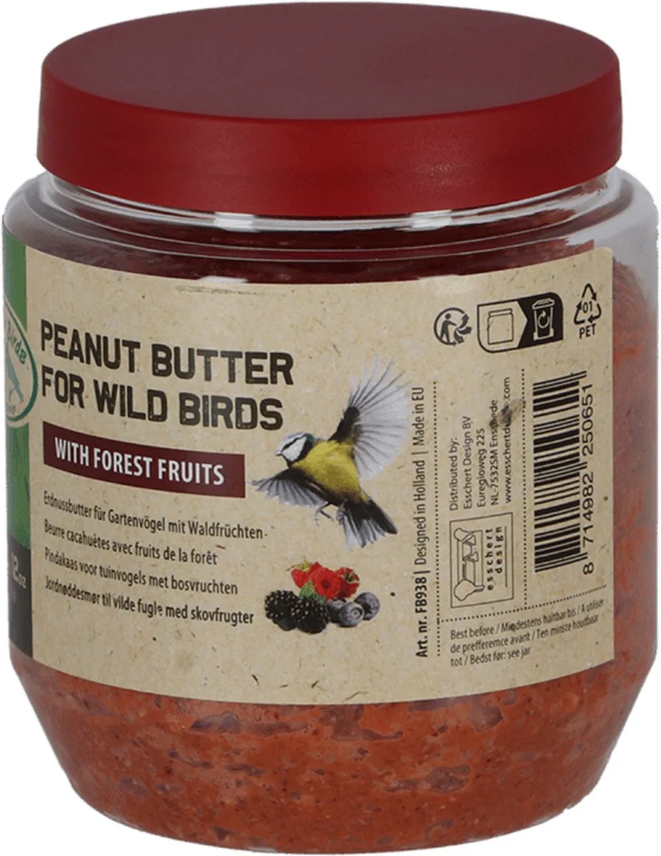 Bosvruchtenvogel Pindakaas | 340g von Esschert Design in Braun – Produktfoto