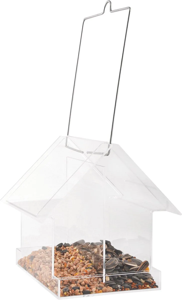 DUO - Vogelvoederhuisje - 15 cm x 15 cm x 15 cm von Esschert Design in Transparent – Produktfoto