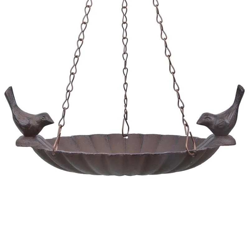 hangend vogelbad met 2 vogels - LxBxH: 20,3x14,2x8,2cm van Esschert Design – productfoto