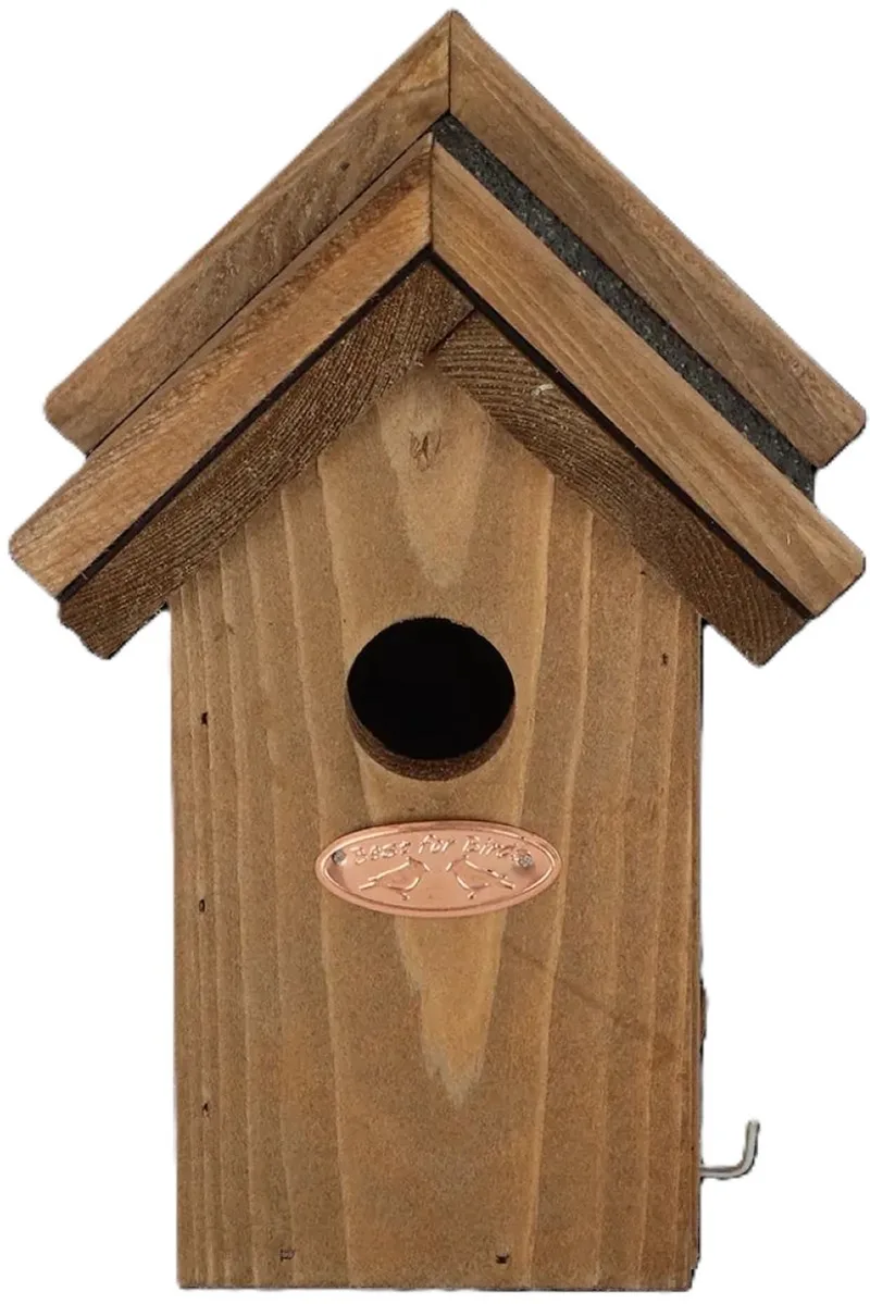 Houten Vogelhuisje - Bitumen Dakje - 16 x 11 x 22 cm de Esschert Design en Multicolore – photo produit