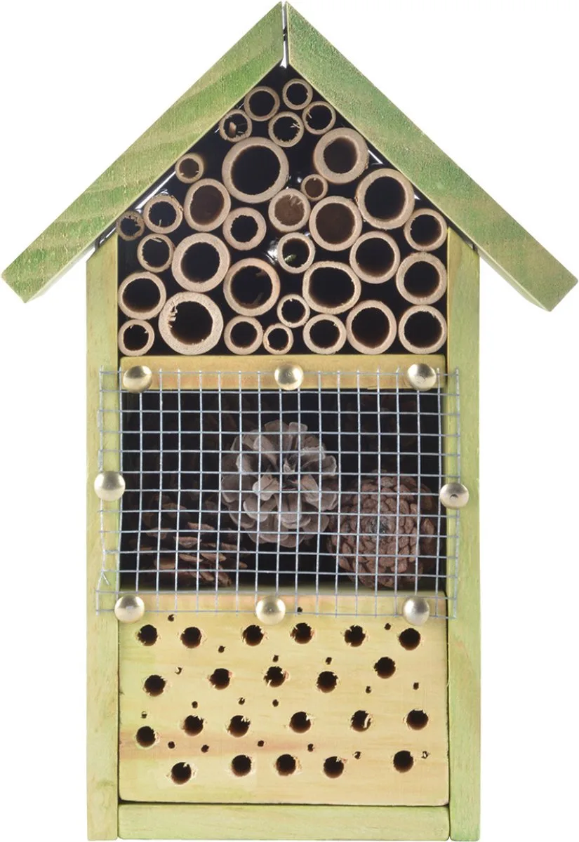 Insectenhotel - Doe het zelf pakket van Esschert Design in Geel, Groen – productfoto