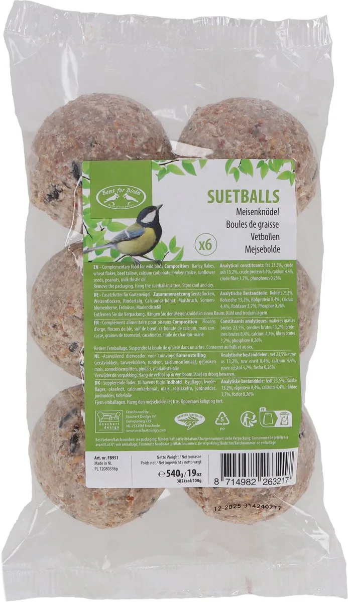 Mezenbollen zonder Net - 6 stuks von Esschert Design – Produktfoto