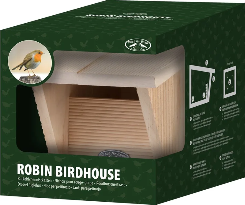 Nestkast Roodborst in Giftbox by Esschert Design in Houtkleur – product photo