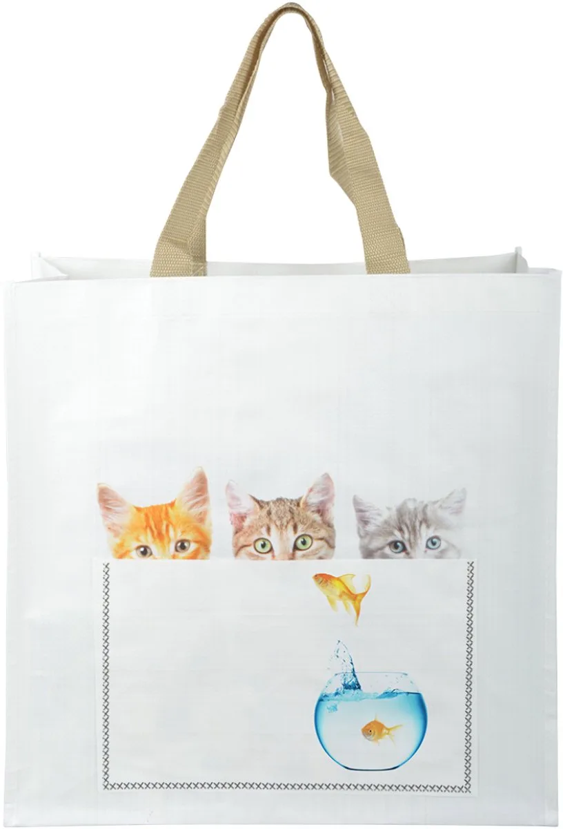 Shoppingbag kiekeboe kat assorti de Esschert Design – photo produit