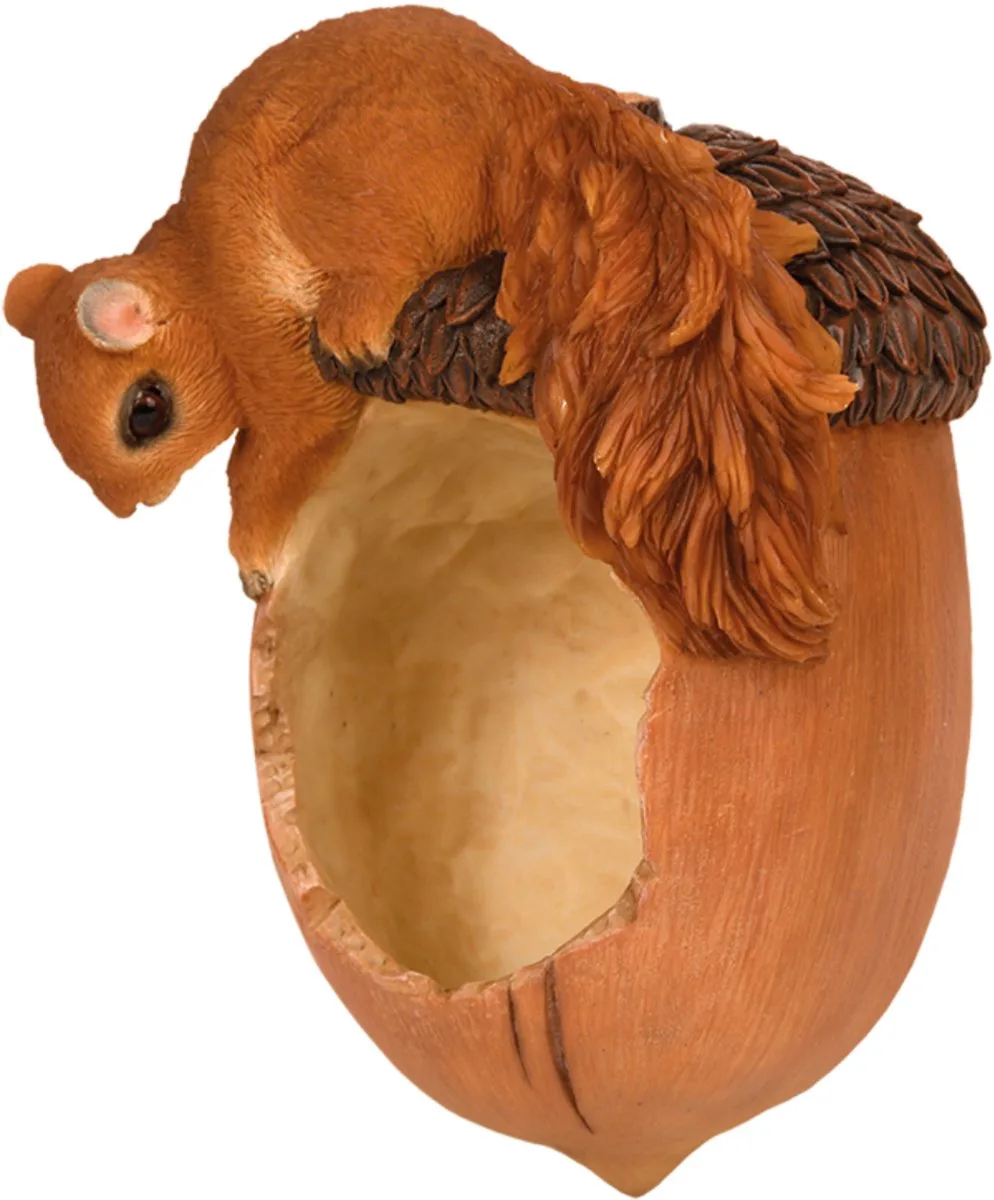 Voederschaal vogels - ophangbaar - L20 cm - polystone - eikel - voor pindakaas - voor Eekhoorns van Esschert Design in Meerkleurig – productfoto