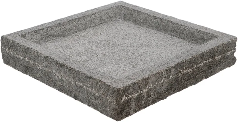 Vogelbad Graniet | 37x37x6 cm von Esschert Design in Grau – Produktfoto