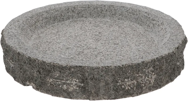 Vogelbad rond | Graniet | 37x37x6 cm von Esschert Design in Grau – Produktfoto