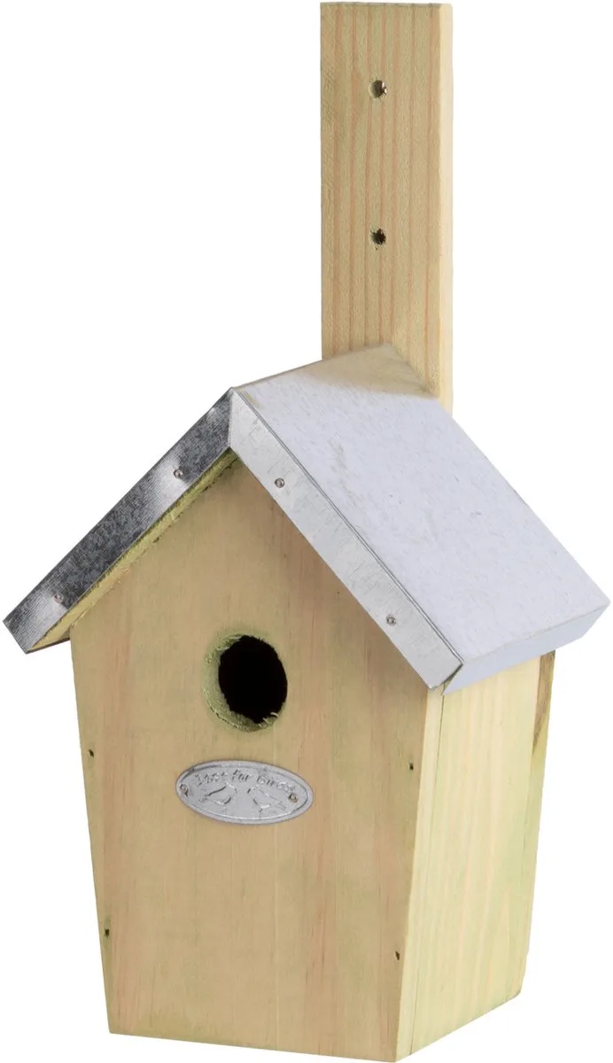 Vogelhuisje - Beige - 30 x 11,5 x 30 cm van Esschert Design in Bruin – productfoto