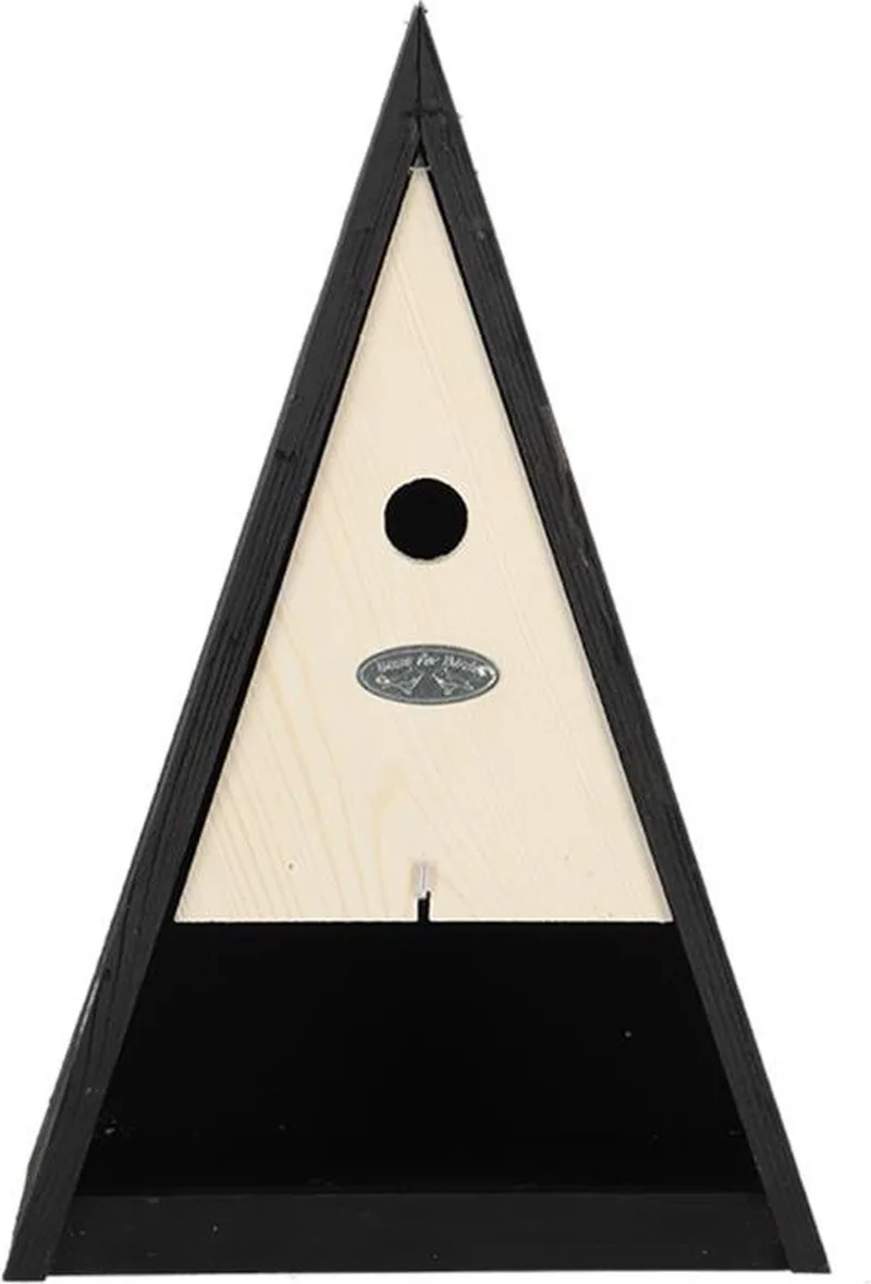 Vogelhuisje wigwam met voederplaats 26x16xh39cm by Esschert Design in Black – product photo