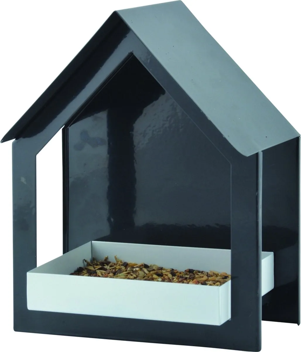 Vogelvoederhuisje Muur - Zwart - 19 x 12 x 23 cm de Esschert Design en Anthracite – photo produit