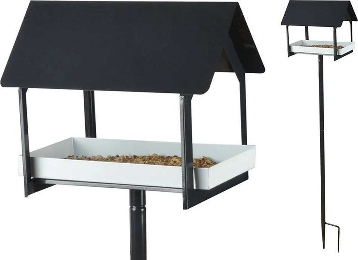 Vogelvoederhuisje Op Paal - 19 x 29 x 126 cm de Esschert Design en Noir – photo produit