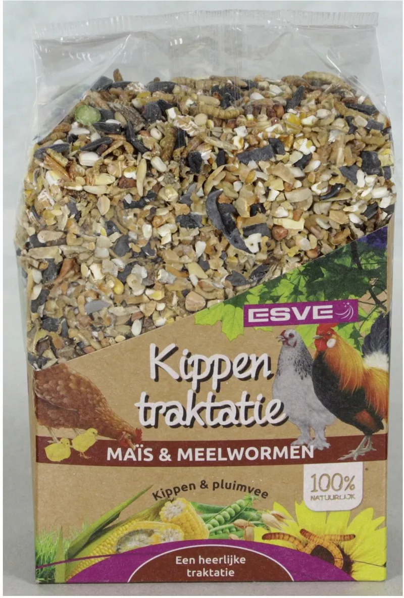 Kippentraktatie - Kippenvoer - Mais Meelwormen 475 g by Esve – product photo