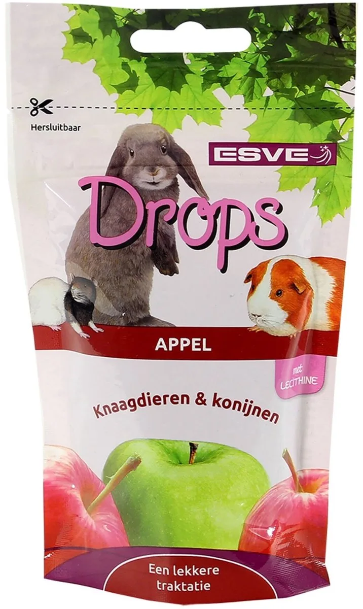 Knaagdier drops mix | 8 smaken | aanvullend diervoeder | 75 g Appel von Esve – Produktfoto