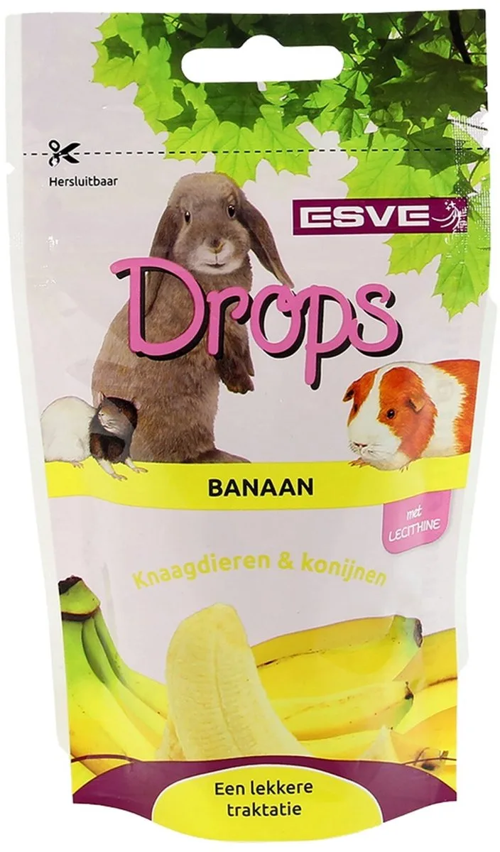 Knaagdier drops mix | 8 smaken | aanvullend diervoeder | 75 g Banaan von Esve – Produktfoto