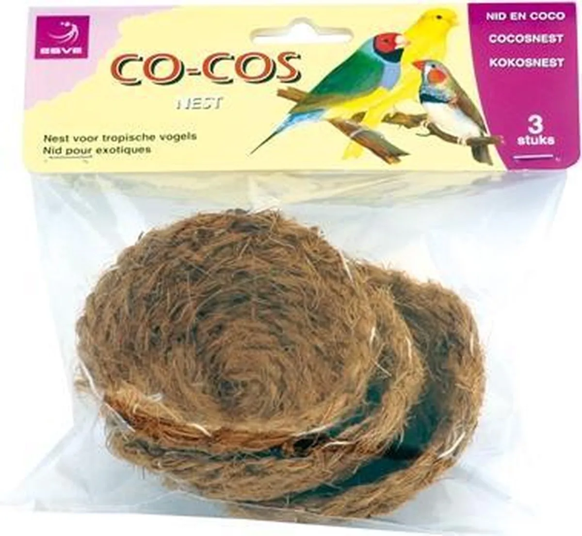 kokos nestje - 3 st - 9cm kokosnest. Zakje 3 stuks van Esve in Neutraal – productfoto
