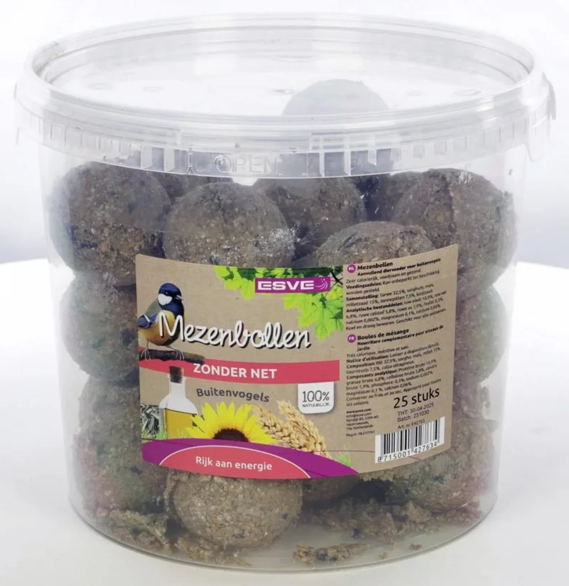 Mezenbollen zonder net | energierijke vetbollen voor tuinvogels de Esve – photo produit