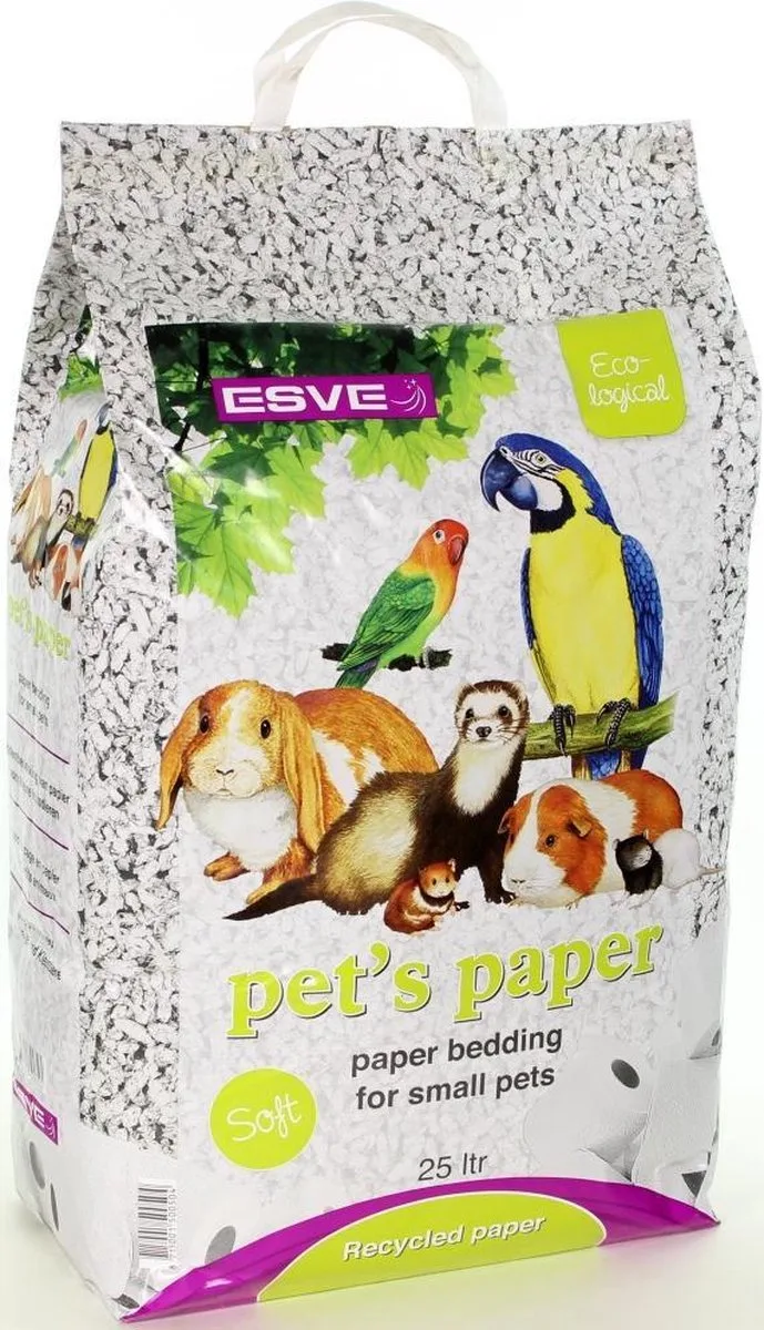 Pet's Paper Bedding - Bodembedekking - Knaagdieren - 25 L by Esve – product photo