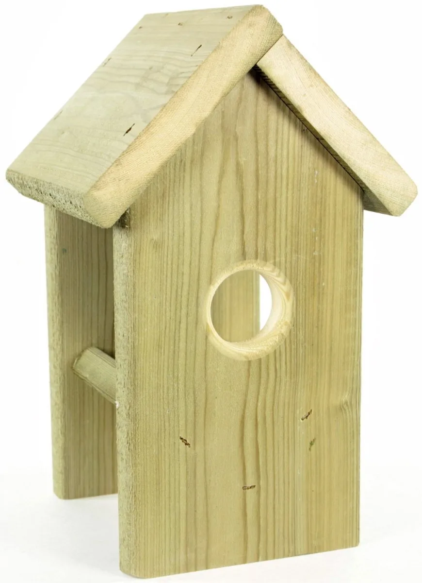 Selectief pindakaashuisje voor pimpelmees | houten houder voor vogelpindakaas de Esve – photo produit