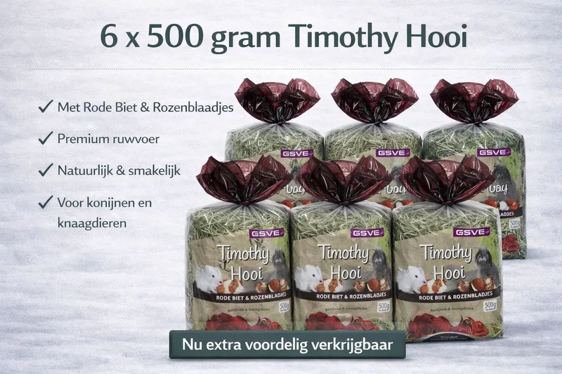 Timothy Hay Kruidenhooi - Ruwvoer - Rode Biet & Rozenblaadjes - 6 x 500 gr. konijnenvoer. von Esve – Produktfoto