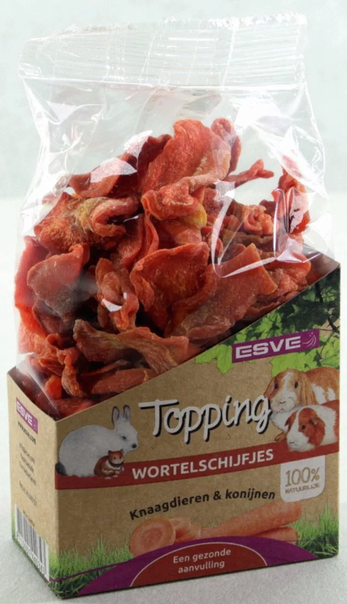 Topping Wortelschijfjes - Knaagdiersnack - 125 g de Esve – photo produit