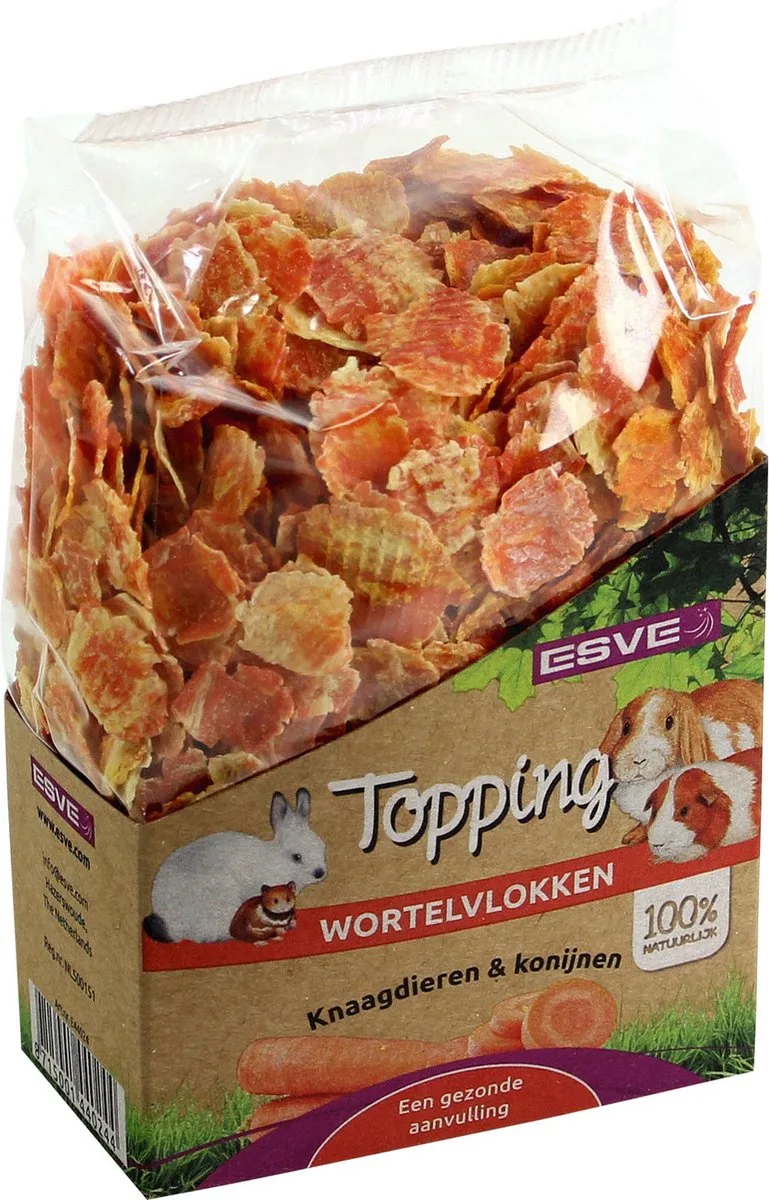 Topping Wortelvlokken - Knaagdiersnack - 150 g de Esve – photo produit