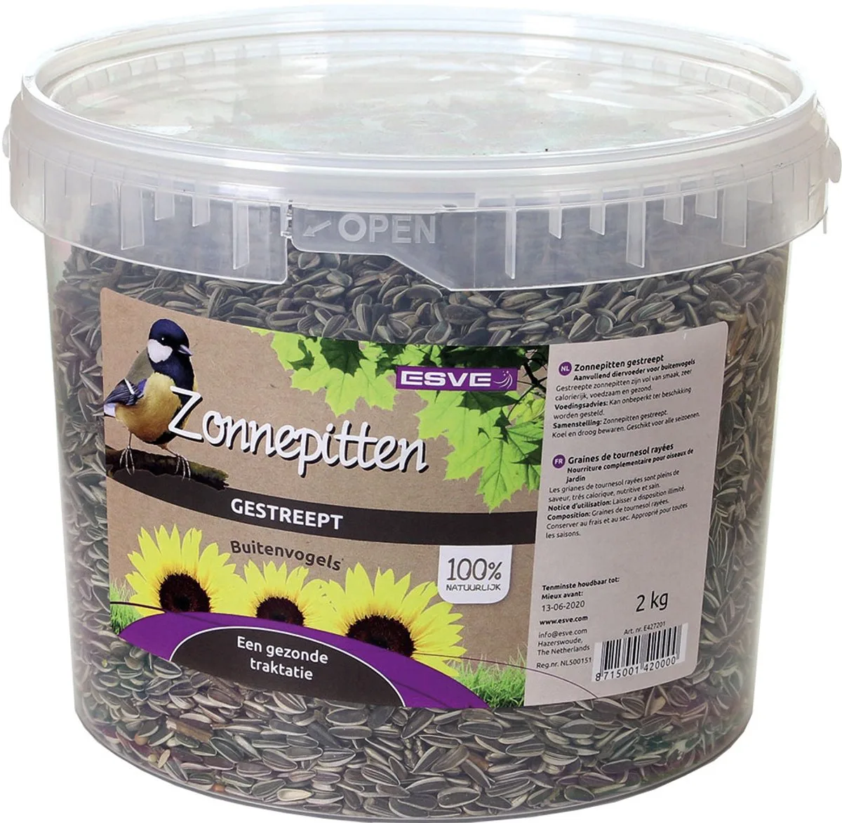 Zonnepitten Gestreept emmer van Esve – productfoto