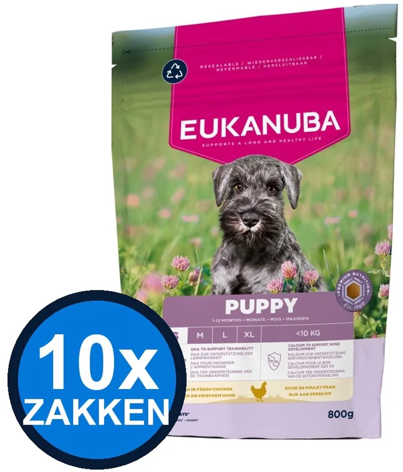 10x Eukanuba - Life Care Dog Puppy Small Chicken - Hondenvoer Droogvoer - 800 g de Eukanuba – photo produit