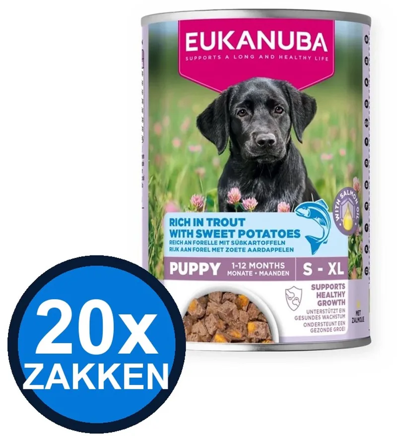 20x Eukanuba - Life Care Dog Wet Puppy Trout & sweet Potato - Hondenvoer Natvoer - 400 g by Eukanuba – product photo