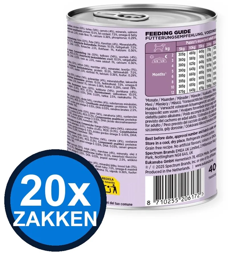 20x Eukanuba - Life Care Dog Wet Puppy Turkey & carrot - Hondenvoer Natvoer - 400 g by Eukanuba – product photo