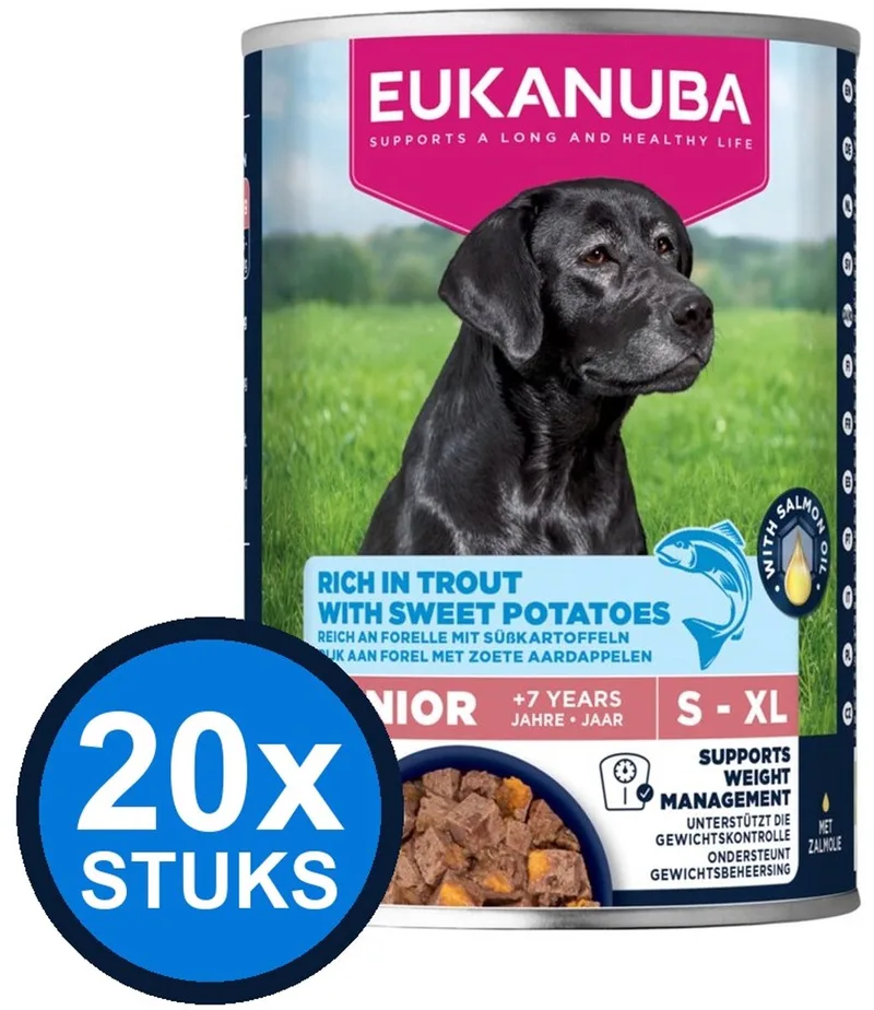 20x Eukanuba - Life Care Dog Wet Senior Trout & sweet Potato - Hondenvoer Natvoer - 400 g fra Eukanuba – produktbillede