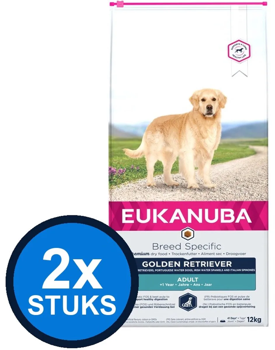 2x Eukanuba - Dog adult golden retriever chicken 12kg von Eukanuba – Produktfoto