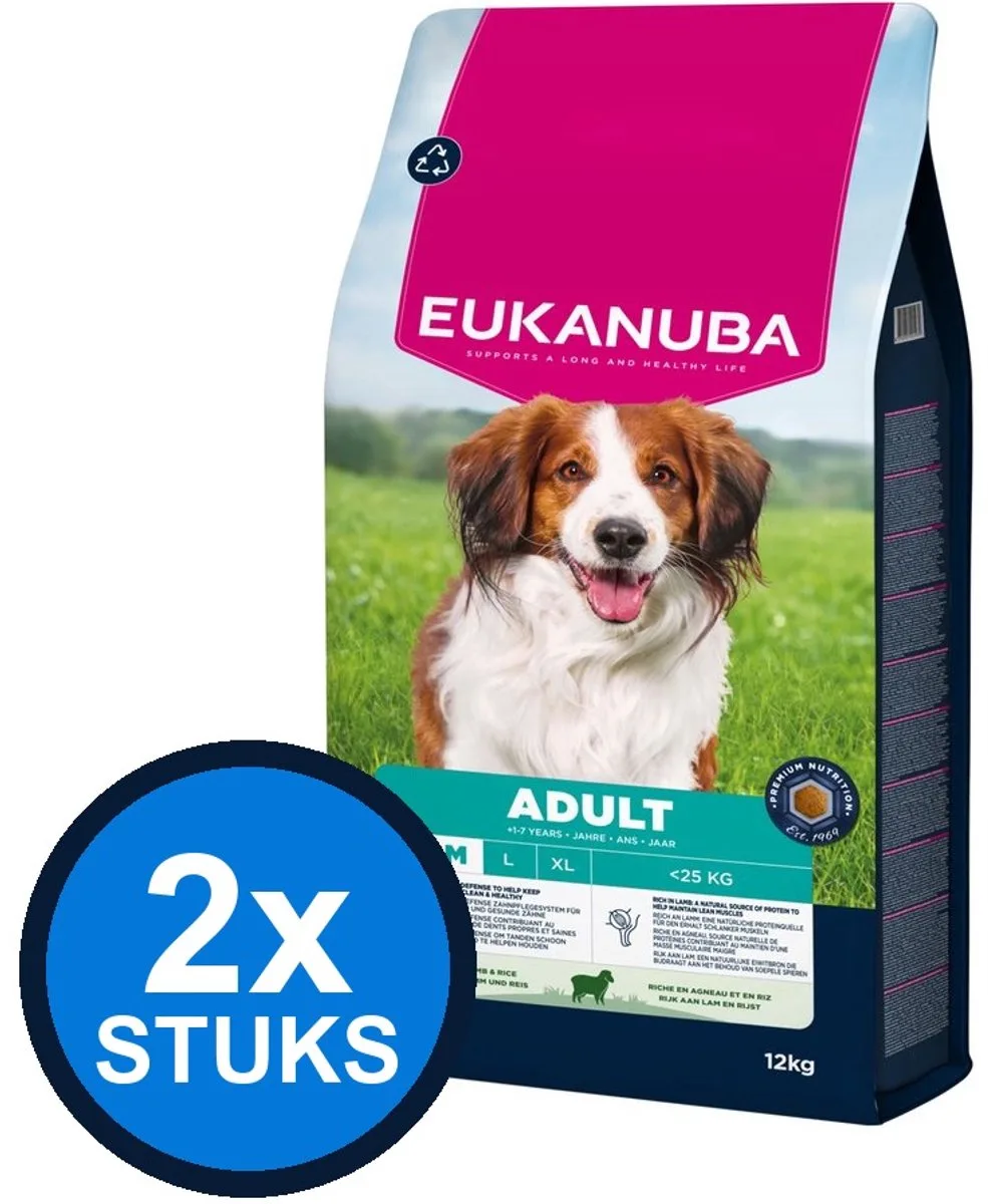 2x Eukanuba - Life Care dog adult small/medium lamb&rice 12kg de Eukanuba – photo produit