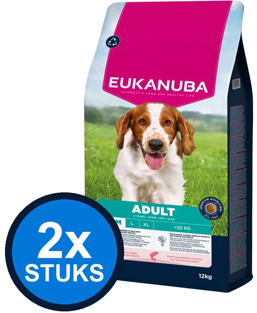 2x Eukanuba - Life Care dog adult small/medium salmon&barley 12kg de Eukanuba – photo produit