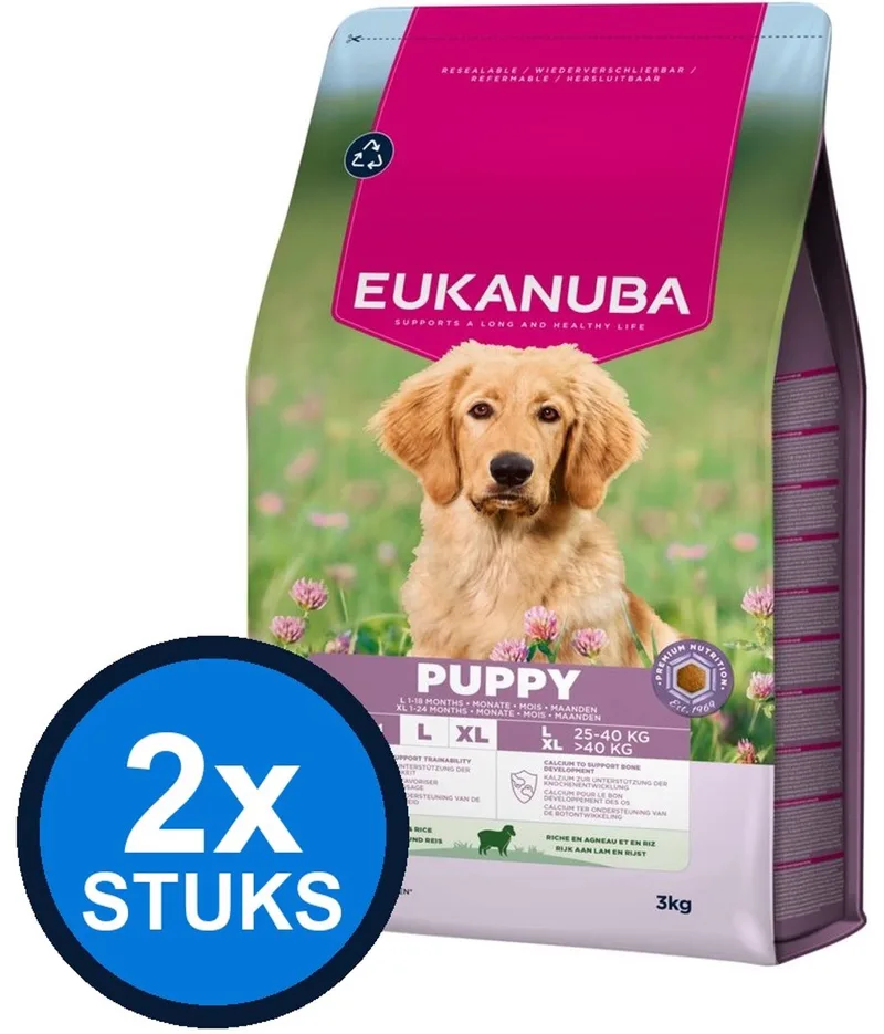 2x Eukanuba - Life Care Dog Puppy & junior Large Lamb & rice - Hondenvoer Droogvoer - 3 kg de Eukanuba – photo produit