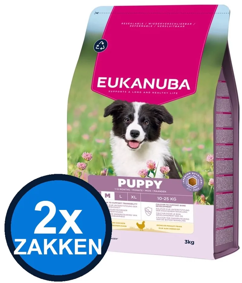 2x Eukanuba - Life Care Dog Puppy Medium Chicken - Hondenvoer Droogvoer - 3 kg by Eukanuba – product photo