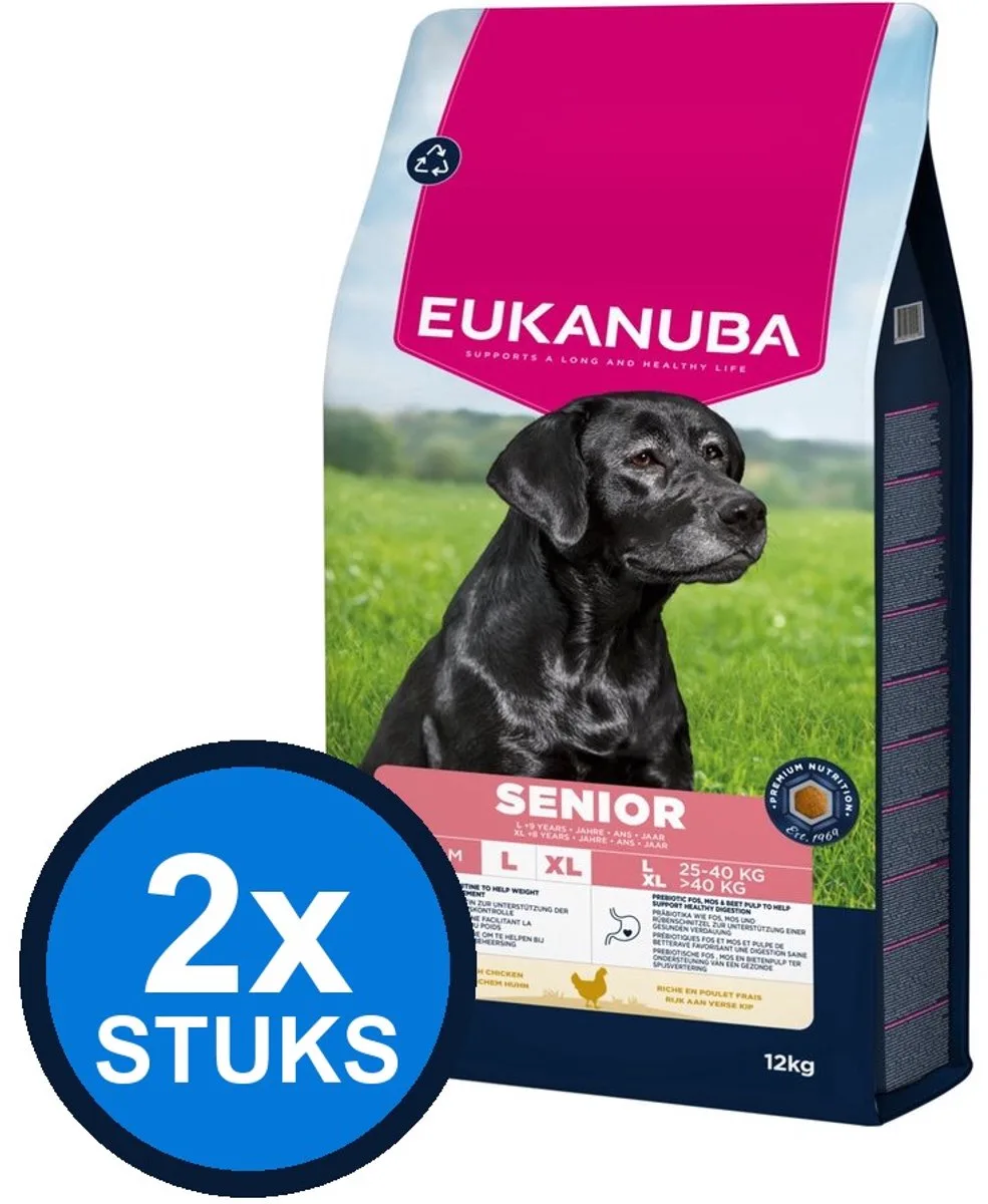 2x Eukanuba - Life Care dog senior large chicken 12kg by Eukanuba – product photo