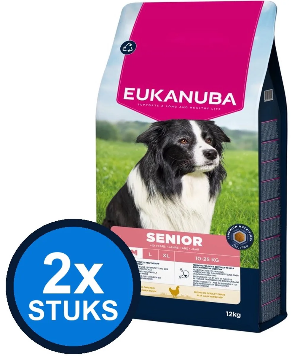 2x Eukanuba - Life Care dog senior medium chicken 12kg de Eukanuba – photo produit