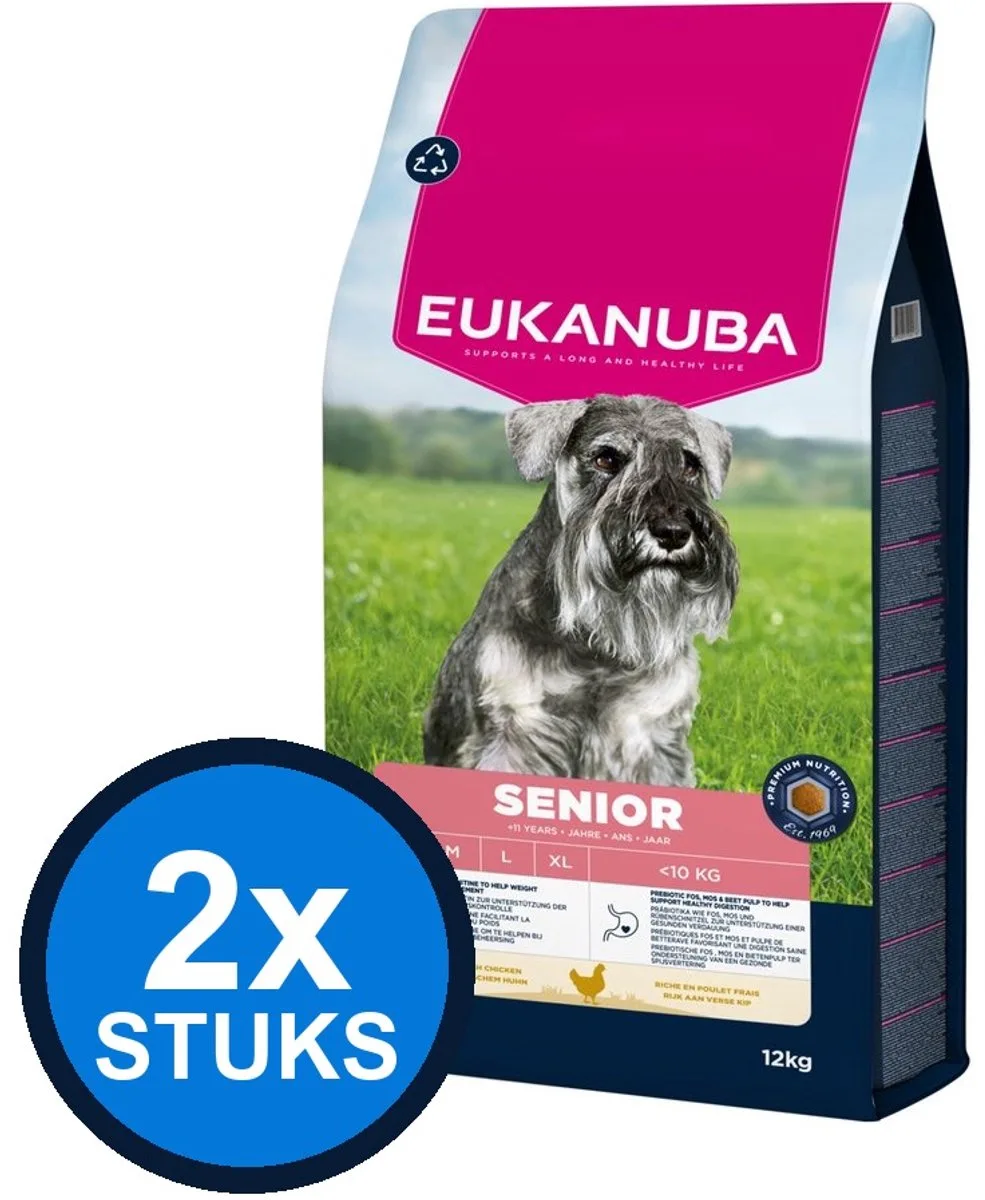 2x Eukanuba - Life Care dog senior small chicken 12kg van Eukanuba – productfoto