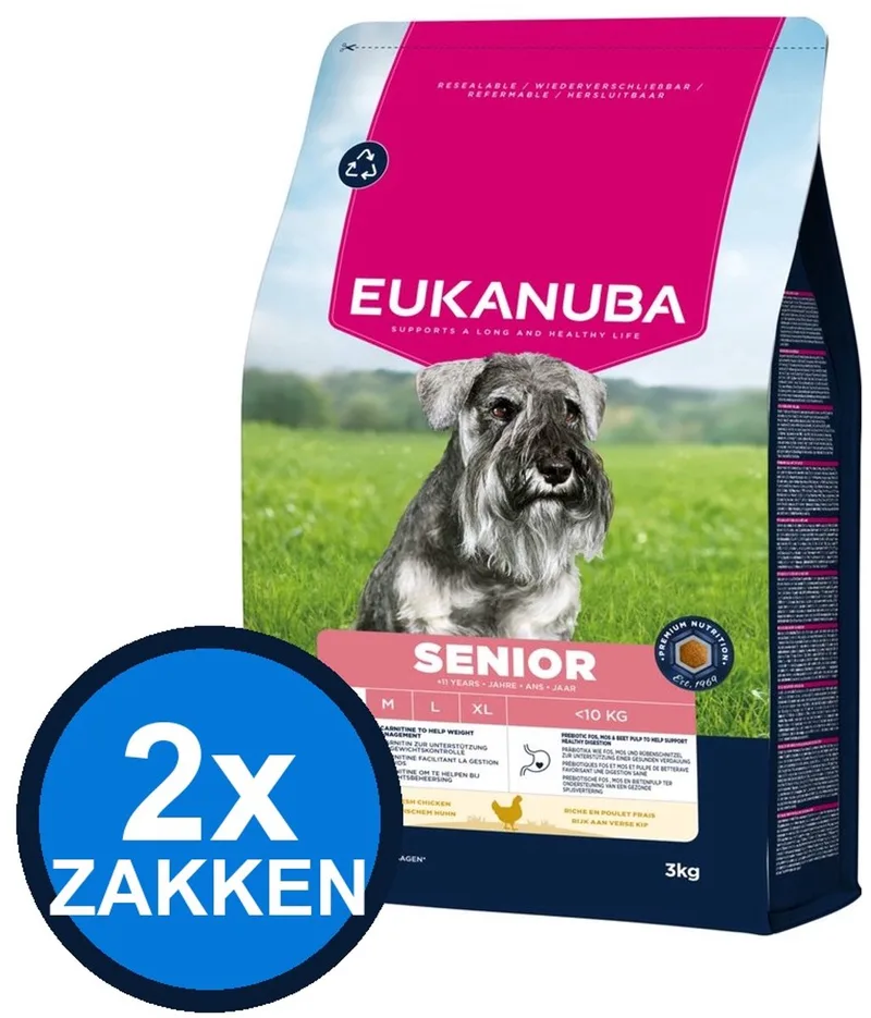 2x Eukanuba - Life Care Dog Senior Small Chicken - Hondenvoer Droogvoer - 3 kg de Eukanuba – photo produit