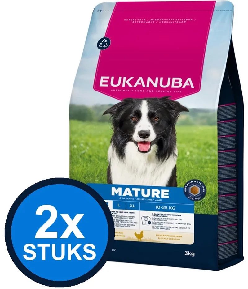 2x Eukanuba Mature Medium Kip - Hondenvoer Droogvoer - 3 kg by Eukanuba – product photo